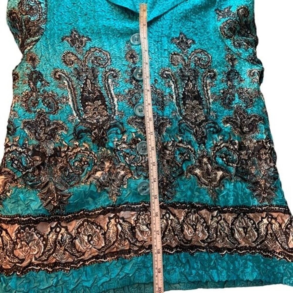 Joni B Textured Abstract Design Button Down Blous… - image 6